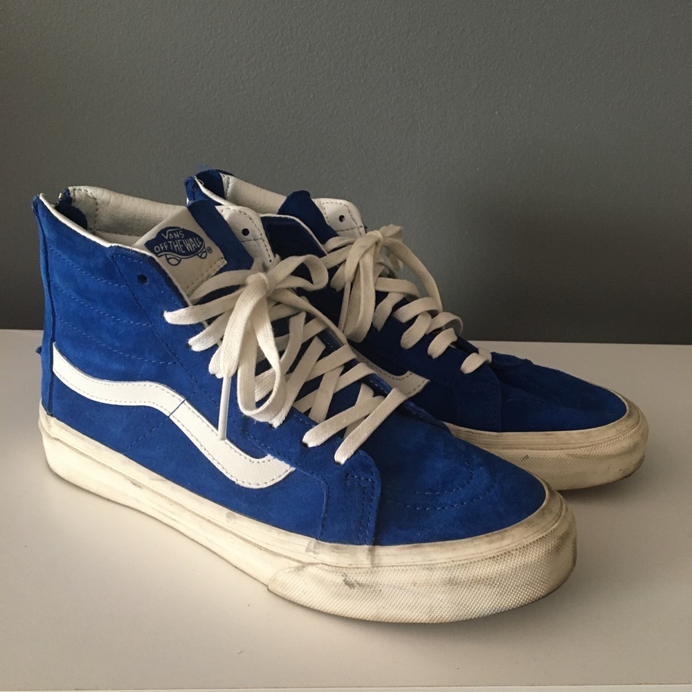 Vans Women’s Sk8-Hi Pig Suede Limoges Blue 3M Scotchgard Size 7